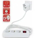 Rev - Steckdosenleiste Powersplit, 3-fach, Mit Schalter, 5 M, Wei&szlig;