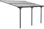Aluminium Terassen&uuml;berdachung Mit Doppelstegplatten 'bruce', Schwarz, 435 X 300 X