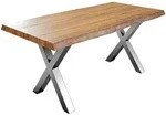 Sam Outillage - Esstisch Baumkante Massiv Akazie Natur 240 X 100 Silber...