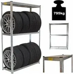 Reifenregal F&uuml;r 8 R&auml;der 180x120x40 Cm 795 Kg Reifenst&auml;nder Steckregal