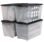 Iris Ohyama - Kunststoff-aufbewahrungsbox, 70 L Garagen-aufbewahrungsbox, 4er-set,