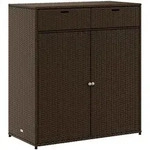 Gartenschrank Braun 105x55x113 Cm Poly Rattan Vidaxl