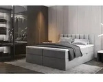 Palermo Boxspringbett 180x200 Mit Bettk&auml;sten H3 Matratze Grau - Trada