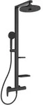 Alu+ - Duschset Mit Armatur, Durchmesser 26 Cm, 2 Strahlarten, Seide Schwarz Bd584xg