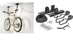 Hi - Metall Fahrrad Aufh&auml;ngung In Schwarz - Tragkraft 20 Kg - Seilzug Fahrradlift