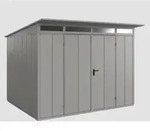 Ecostar Metall-ger&auml;tehaus Elegant Mit Pultdach Typ 3, 313 X 283 Cm, Graualuminium,
