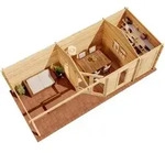 Alpholz 5-eck Gartenhaus Liwa Mit Anbau Gartenhaus Aus Holz In Pinie, Holzhaus Mit 28