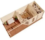 5-eck Gartenhaus Liwa Mit Anbau Gartenhaus Aus Holz, Holzhaus Mit 40 Mm Wandst&auml;rke