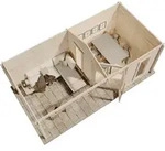 5-eck Gartenhaus Liwa Aus Holz Holzhaus Mit Terrasse - 40 Mm, Impr&auml;gnierung (pinie)