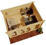 Alpholz Gartenhaus Atrium-f Gartenhaus Aus Holz In Pinie, Holzhaus Mit 70 Mm