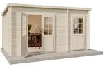 Pultdach Gartenhaus Maria Mit Anbau Aus Holz Gartenh&uuml;tte Fsc Zertifiziert