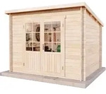 Pultdach Gartenhaus Maria Gartenhaus Aus Holz, Holzhaus Mit 40 Mm Wandst&auml;rke,