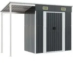 Gartenhaus Mit Schleppdach Anthrazit 277x107x181 Cm Stahl Vidaxl