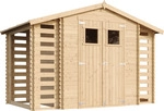 Holzhaus Gartenhaus Mit Brennholzschuppen Timbela M391 - Gartenschuppen Holz