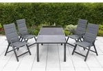 Taviano Set 5tlg 4 Sessel Tisch 140(200)x90cm