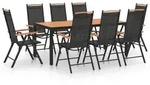9-tlg. Garten-essgruppe Aluminium Schwarz Vidaxl