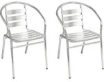 Mojawo - 2 St&uuml;ck Bistro Stapelstuhl Aluminium-m537474-2