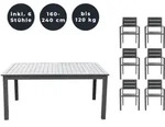 Garten-sitzgruppe Ausziehbar Casa Madera - 160/240 X 100 Cm 6 St&uuml;hle Menge 7 Tlg.