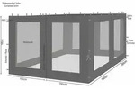 Quick-star - 4 Seitenteile Mit Moskitonetz F&uuml;r Rank Pavillon 3x3m Seitenwand