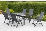 Taviano Set 7tlg 6 Sessel Tisch 140(200)x90cm