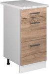 Vicco - K&uuml;chenunterschrank R-line, Sonoma, 40 Cm Mit Schubladen, Ap Marmor