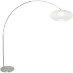 Bogenleuchte Stehleuchte Standlampe Wohnzimmerlampe Metall Seide H 240 Cm 3806st