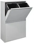 Basic Recycling Abfalleimer / M&uuml;lleimer Aus Stahl, M&uuml;lltrennsystem Mit 4