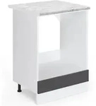 Herdumbauschrank R-line, Anthrazit Hochglanz, 60 Cm , Ap Marmor Vicco