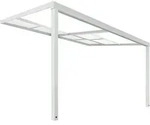 Terrassen&uuml;berdachung Solis Deluxe Farbe: Wei&szlig;, Gr&ouml;&szlig;e: 390 X 295 X 233 / 272 Cm
