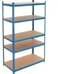 Werkstattregal Schwerlastregal 200x100x50 Cm Blau Aus Pulverbeschichtem Metall Mit 5