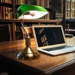 Bankerlampe Glas Verstellbar Led Tischleuchte Retro Gr&uuml;n Schreibtischleuchte