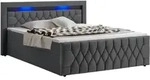 Boxspringbett Leona 140x200 Cm - Bett Mit Led Beleuchtung, Topper & H4 Federkern