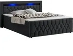 Boxspringbett Leona 140x200 Cm - Bett Mit Led Beleuchtung, Topper & H4 Federkern