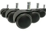 5x Hartbodenrollen Rolo Easy 11mm / 50mm B&uuml;ro-stuhl-rollen (5er Pack) Hjh Office