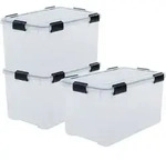 Iris Ohyama - Luftdichte Kunststoff-aufbewahrungsboxen Mit Deckel, 70l, 3er-set,