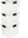Iris Ohyama - Luftdichte Kunststoff-aufbewahrungsboxen Mit Deckel, 20l, 3er-set,
