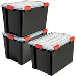 Iris Ohyama - Luftdichte Kunststoff-aufbewahrungsboxen Mit Deckels, 70l, 3er-set,