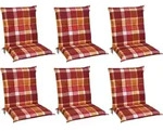 6er Set Beautissu Niedriglehner Auflage Sunny 100x50x6cm Rot
