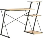 Schreibtisch Mit Regal Schwarz Und Eiche 116&times;50&times;93 Cm Vidaxl