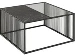 Ebuy24 - Strington Couchtisch 80x80 Cm Glas Rauchfarbenen, Schwarz Marmor Dekor.