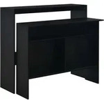 Bartisch Mit 2 Tischplatten Schwarz 130x40x120 Cm Vidaxl