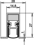 T&uuml;rdichtung Schall-ex Duo L-15/28 Os 1-404 2-s.l.833mm Alu.silberf.hlt - 1-404-0835