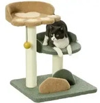 Pawhut - Katzenbaum Klein, 52 Cm Katzenkratzbaum Kletterbaum Mit 2 Ebenen, Kratzbaum