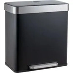 Svita Lt2x30 M&uuml;lleimer 60l Treteimer 2 F&auml;cher Mit Deckel Schwarz