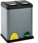 Tc2x8 M&uuml;lleimer 16 Liter 2x8l Doppelt K&uuml;cheneimer Treteimer Grau - Svita