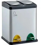 Tc2x8 M&uuml;lleimer 16 Liter 2x8l Doppelt K&uuml;cheneimer Treteimer Silber - Svita