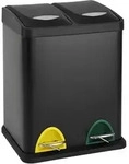 Tc2x8 M&uuml;lleimer 16 Liter 2x8l Doppelt K&uuml;cheneimer Treteimer Schwarz - Svita