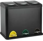 Svita Tc3x8 24 L Treteimer Abfalleimer M&uuml;lleimer Pulverbeschichteter Stahl Schwarz