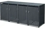 Ml-design M&uuml;lltonnenbox 4er F&uuml;r 4 Tonnen 240l 264x80x116,3 Cm, Anthrazit, Stahl,