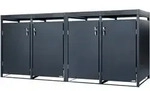 M&uuml;lltonnenbox Mit Pflanzdach F&uuml;r Vier 120 - 240 Liter M&uuml;lltonnen, Anthrazit Ral